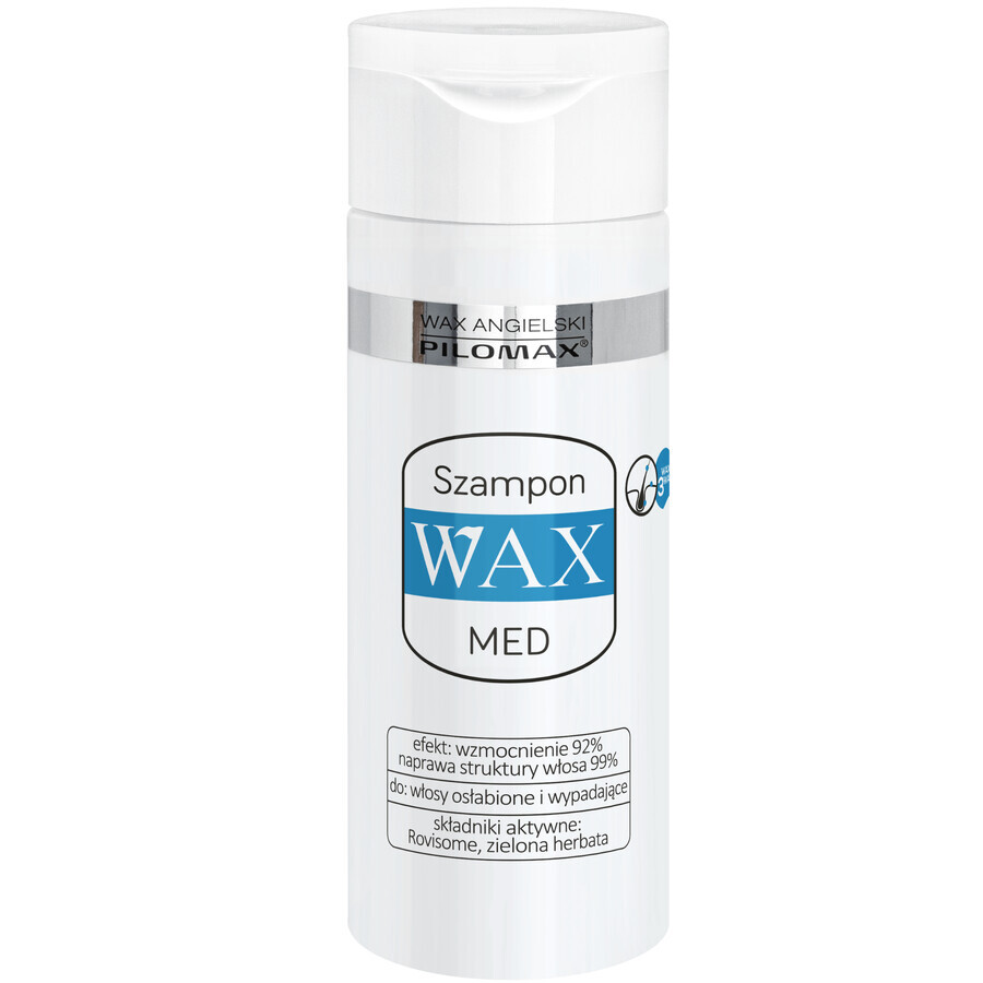 Pilomax Med Wax, Șampon de întărire împotriva căderii părului, scalp uscat și sensibil, 150 ml