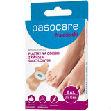 Pasocare Specialist Plus, plasturi pentru bătături, cu acid salicilic, 20 mm x 72 mm, 8 bucăți