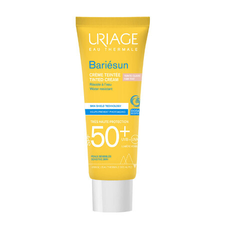 Uriage Bariesun, Cremă tonică cu protecție solară, bej deschis, SPF 50+, 50 ml