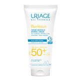 Uriage Bariesun, crema mineral para rostro y cuerpo, piel hipersensible con intolerancias, FPS 50+, 100 ml