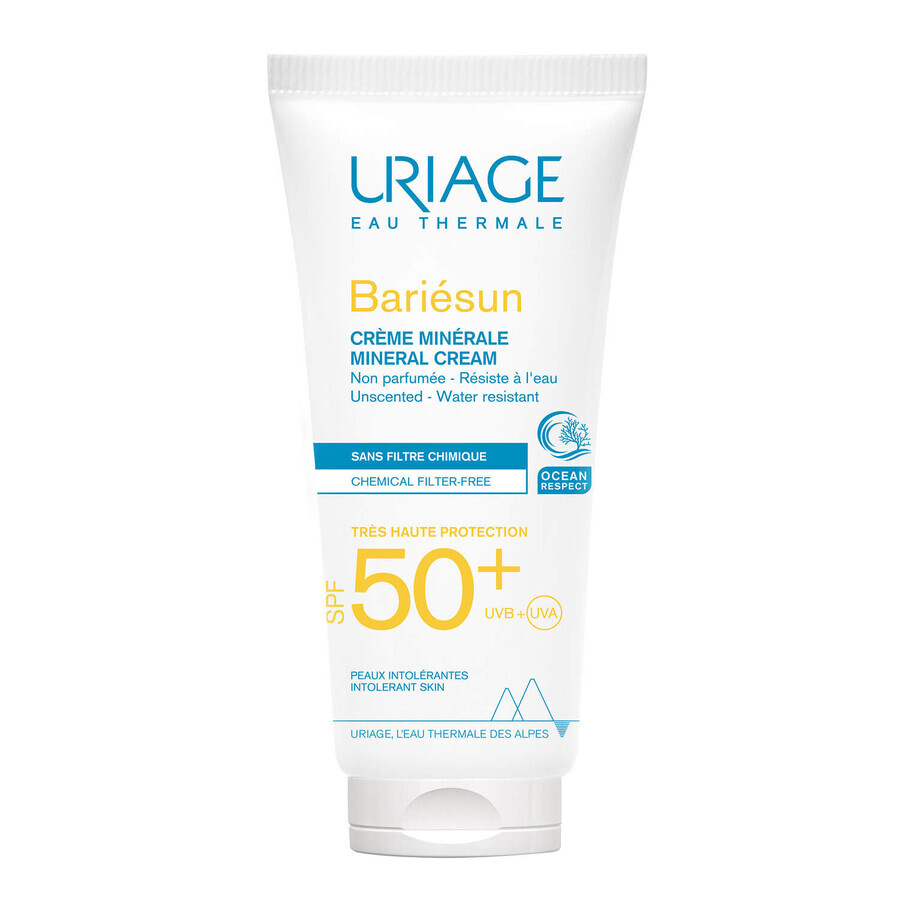 Uriage Bariesun, Cremă minerală pentru față și corp, ten hipersensibil cu intoleranțe, SPF 50+, 100 ml