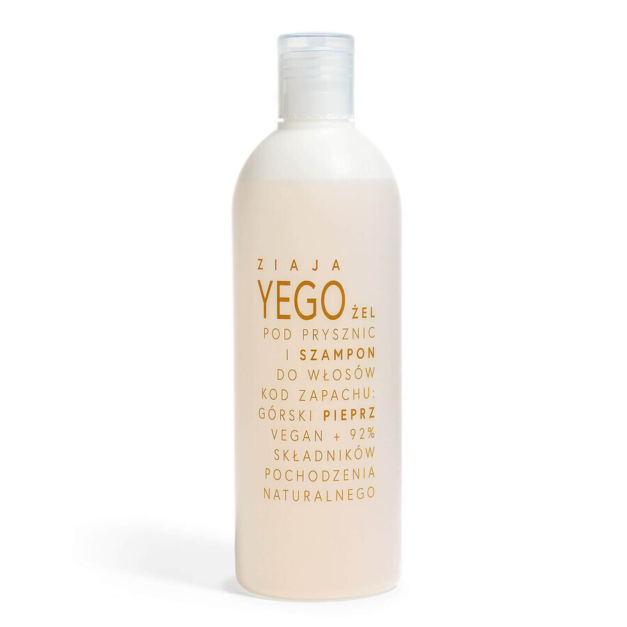 Ziaja Yego, gel de duș și șampon, piper de munte, 400 ml