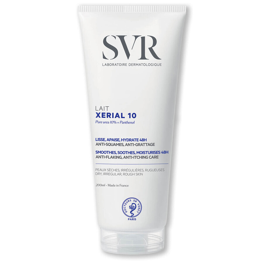 SVR Xerial 10, Lapte hidratant pentru corp pentru netezirea pielii aspre, 200 ml