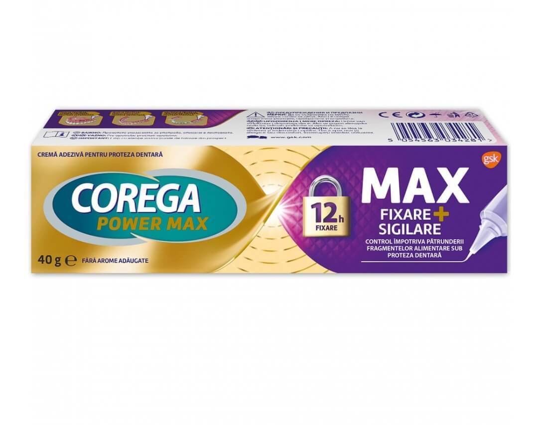 Cremă adezivă pentru proteza dentară Max Sigilare Corega, 40 g, Gsk