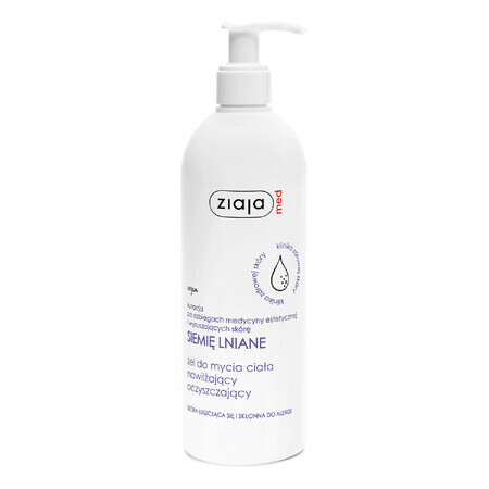 Ziaja Med Linseed, gel nettoyant pour le corps hydratant et nettoyant, peau squameuse et sujette aux allergies, 400 ml