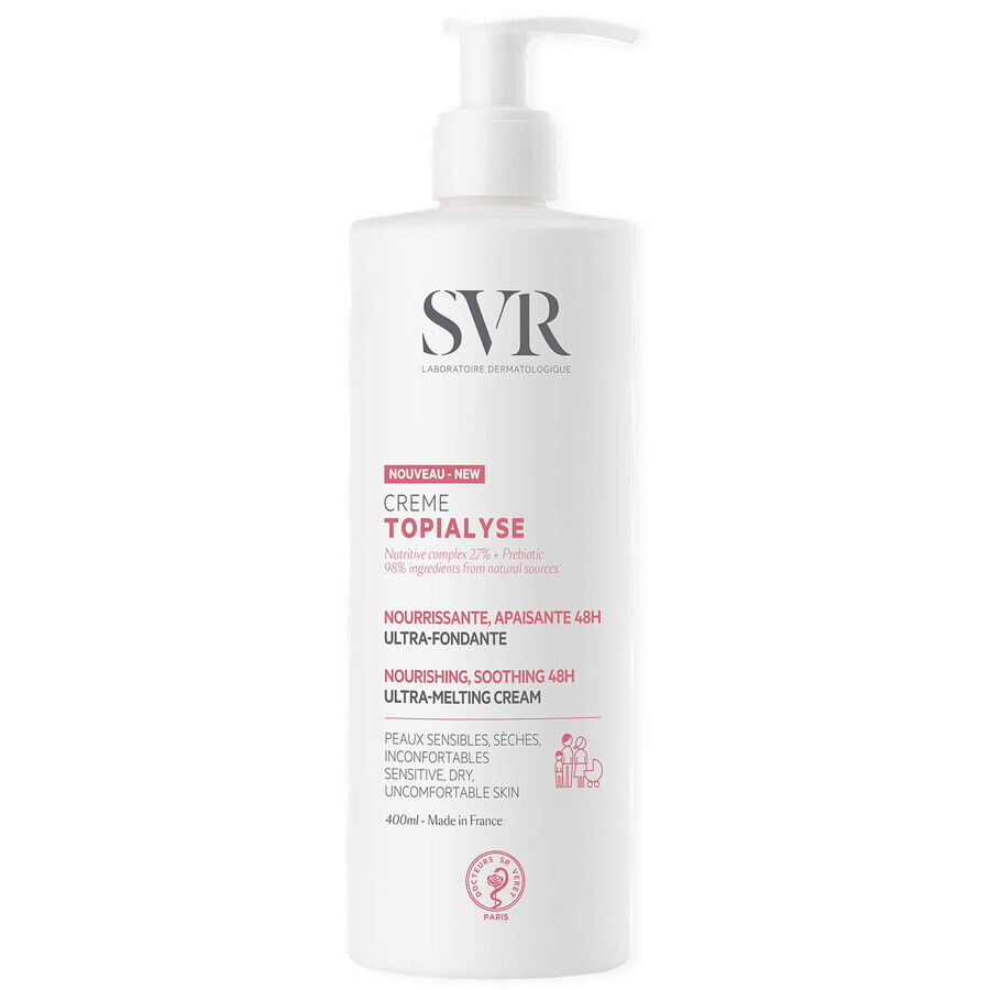 SVR Topialyse Creme, Nourishing cream for sensitive and dry skin, 400 ml