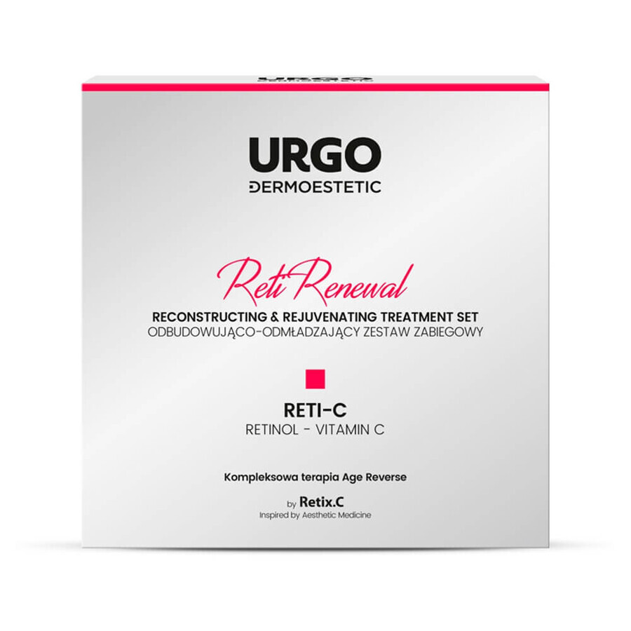 Urgo Dermoestetic Reti Renewal, herbouwende en verjongende set, activerende crème, 2 x 5 ml + gezichtsmasker, 4 x 3 ml + verzachtend en regenererend serum, 10 ml