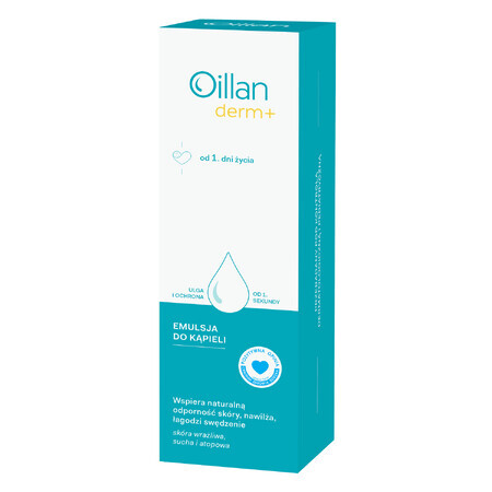 Oillan Derm+, emulsie de baie, din prima zi de viață, 400 ml