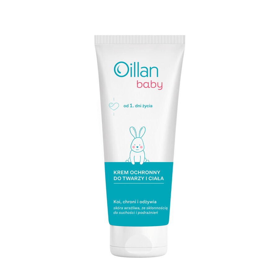 Oillan Baby, Cremă protectoare pentru față și corp, din prima zi de viață, 75 ml