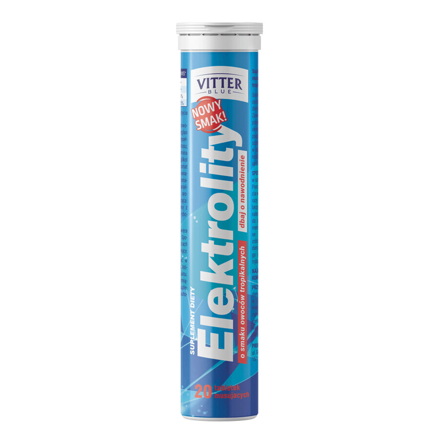 Vitter Blue Elektrolity, aromă de fructe tropicale, 20 comprimate efervescente