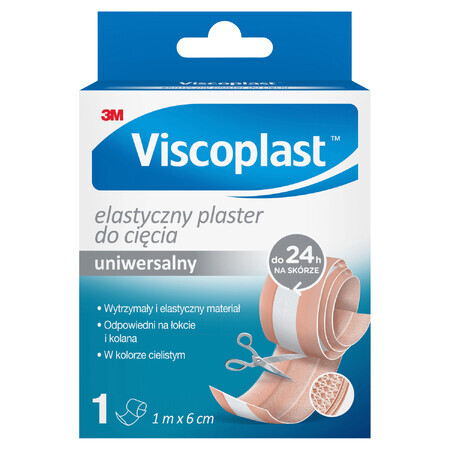 Viscoplast Elastic, tencuială de tăiere, bej, 1 m x 6 cm, 1 bucată