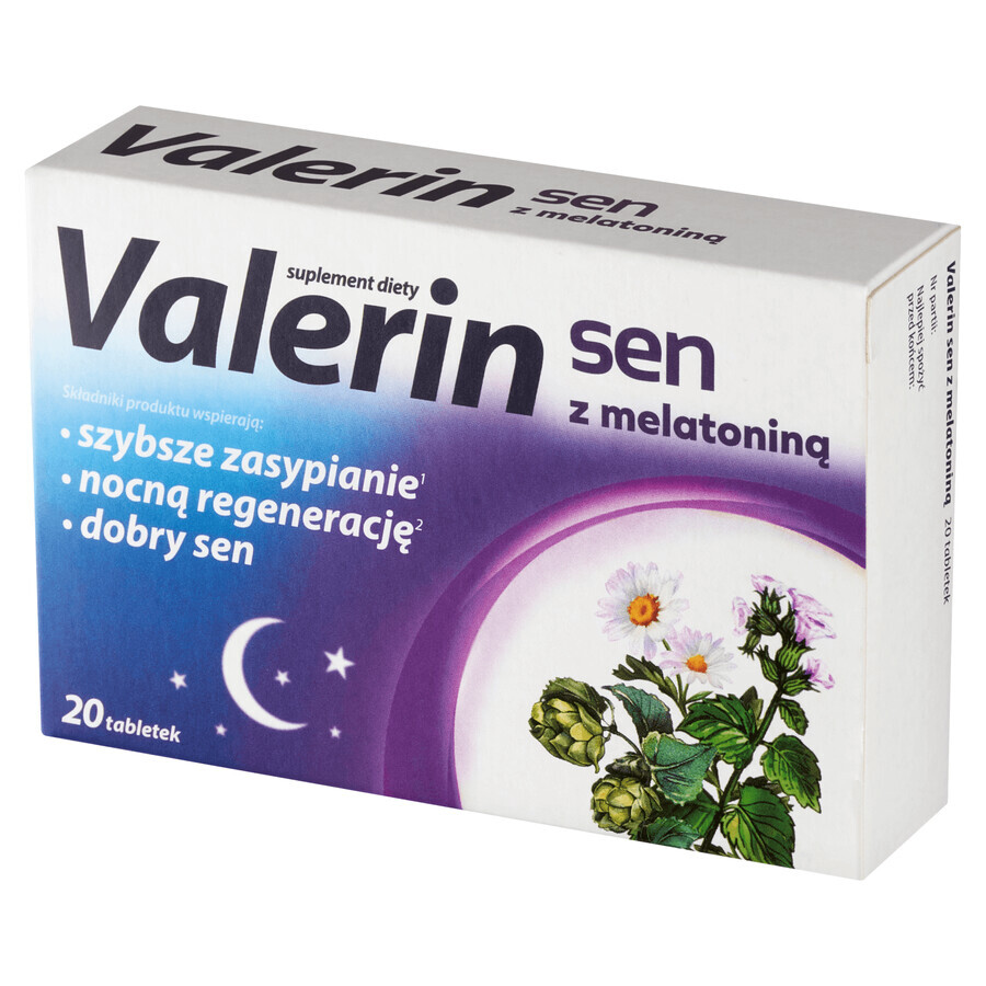 Valerin Sleep cu Melatonină, 20 comprimate