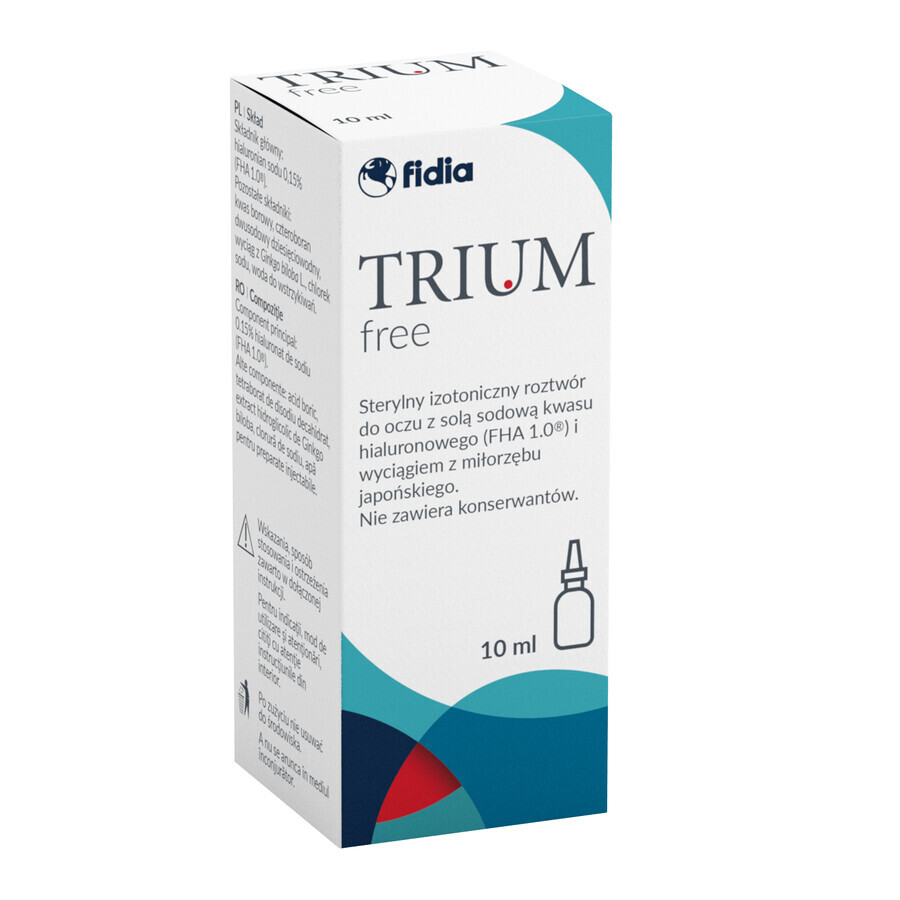 Trium Free, picături pentru ochi hidratante, soluție, 10 ml