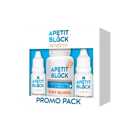 Pachet Apetit Block Sinetrol 30 capsule + 2 flacoane x 15 ml, Empire Expert Pharma