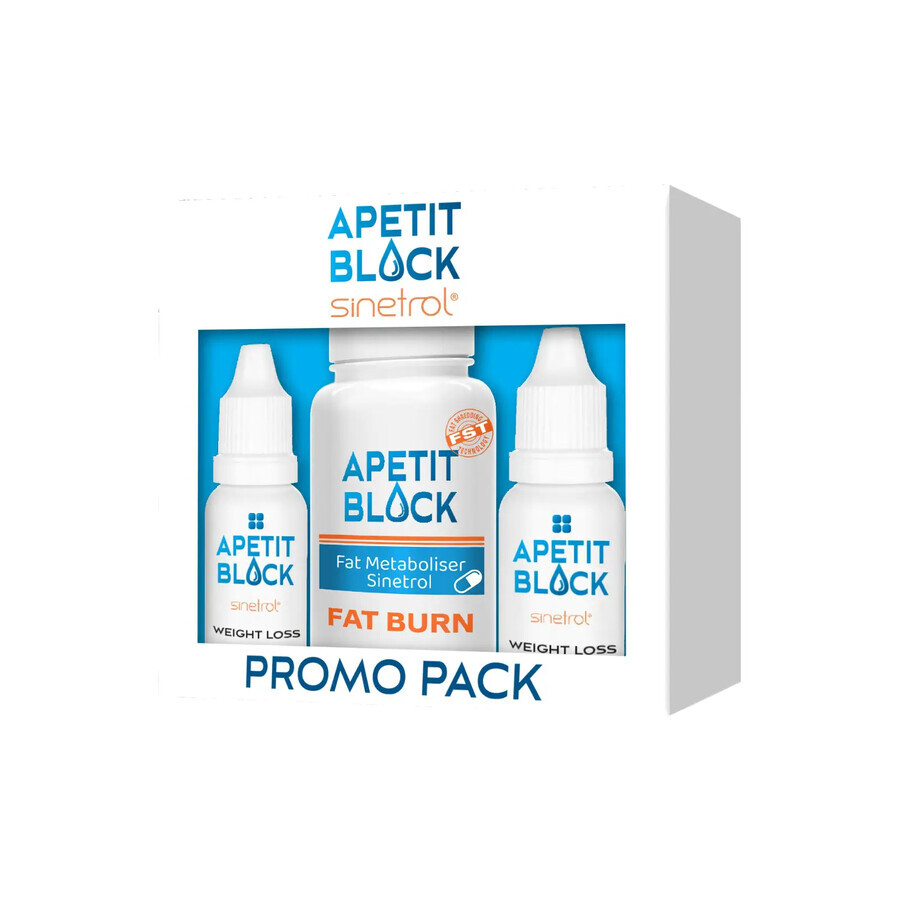 Pachet Apetit Block Sinetrol 30 capsule + 2 flacoane x 15 ml, Empire Expert Pharma