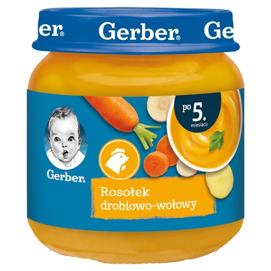 Gerber Suppe, Geflügel- und Rinderbrühe, nach 5 Monaten, 125 g VERPACKUNG FEHLERHAFT