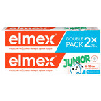 Elmex Junior, dentifrice avec aminofluorure, 6-12 ans, 2 x 75 ml (TWO-PACK) EMBALLAGE BRISÉ