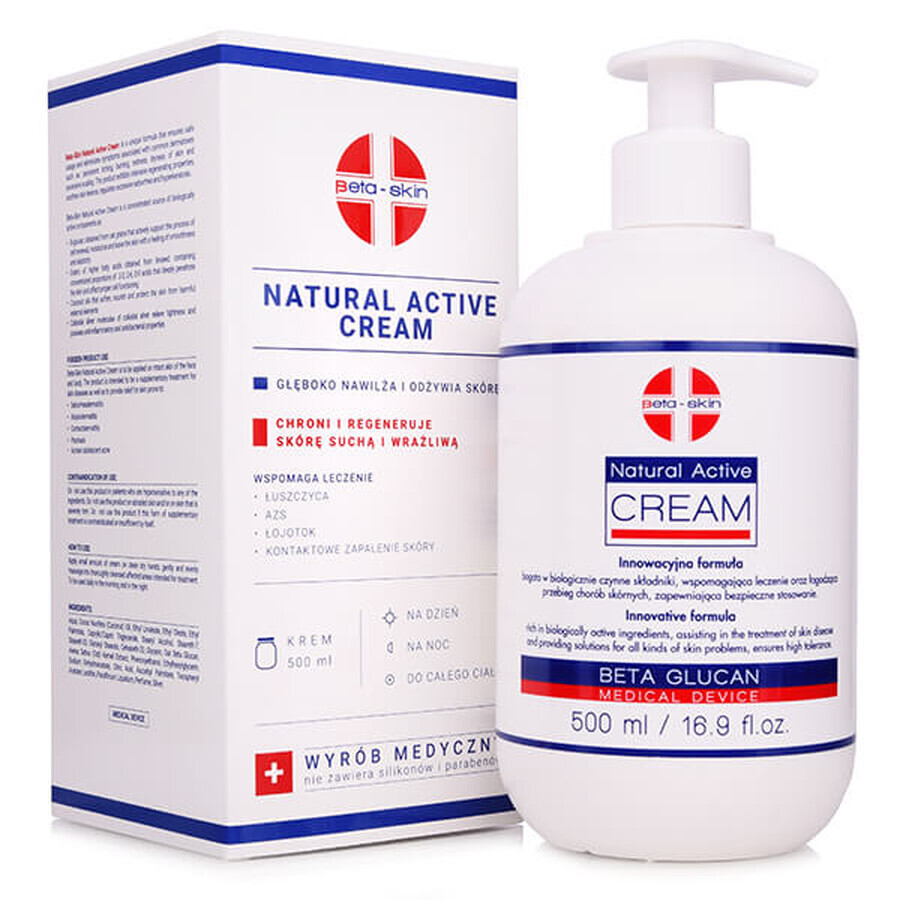 Beta-Skin Natural Active Cream, cremă de corp, 500 ml AMBALAJ CONTAMINAT