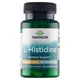 Swanson AjiPure L-Histidine, L-Histidine 500 mg, 60 capsule vegetariene SHORT DATE