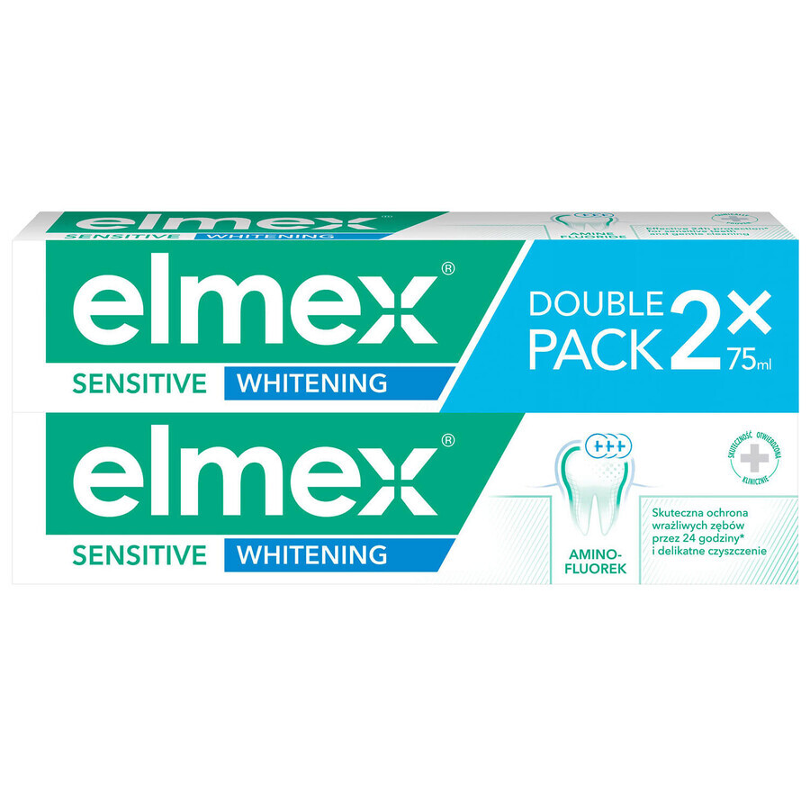 Elmex Sensitive Whitening tandpasta met aminfluoride, 2 x 75 ml BEHANDELD VERPAKKING