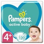 Pampers Active Baby, couches, taille 4+, 10-15 kg, 120 pièces EMBALLAGE BRISÉ