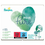 Pampers Aqua Pure, lingettes humides, 9 x 48 pièces EMBALLAGE DEFECTUEUX