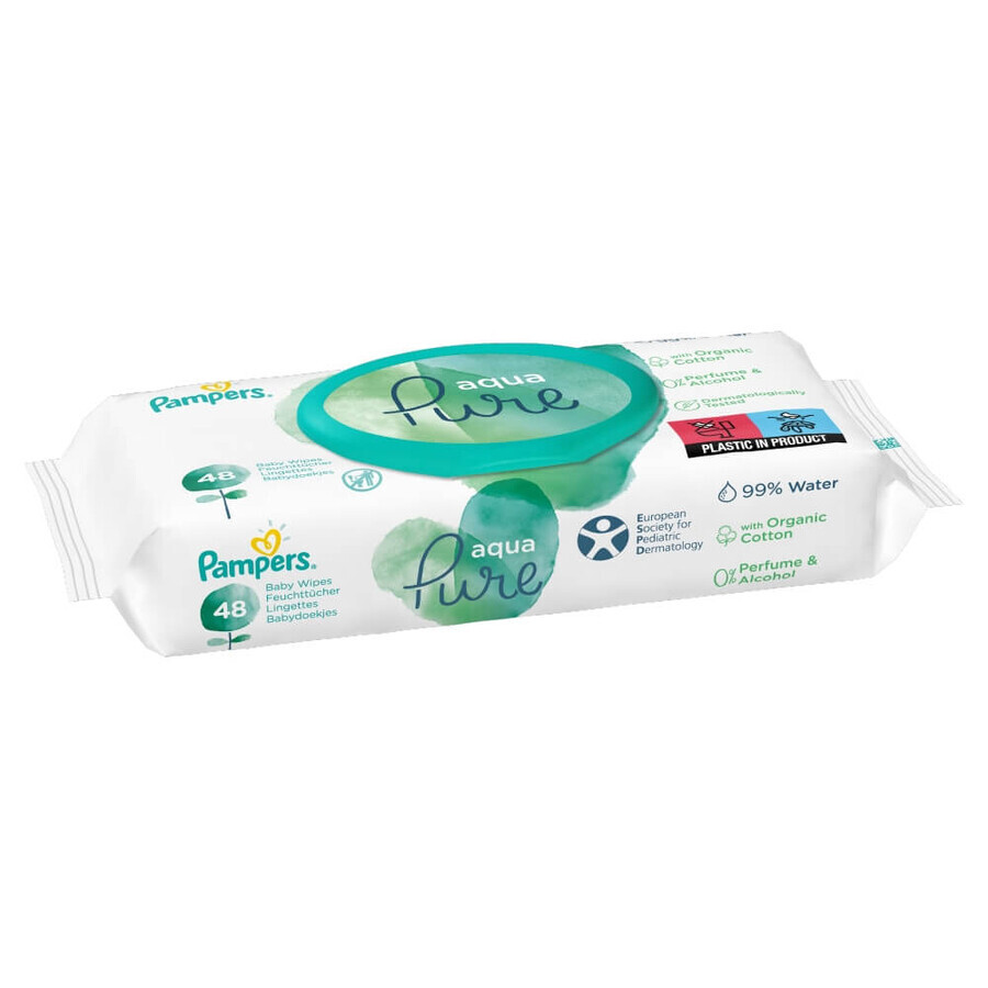 Pampers Aqua Pure, lingettes humides, 9 x 48 pièces EMBALLAGE DEFECTUEUX