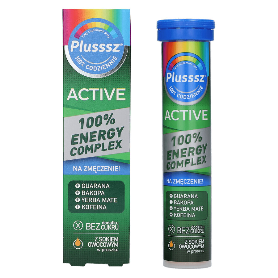 Plusssz Active 100% Energy Complex, 20 comprimate efervescente AMBALAJ CONTAMINAT