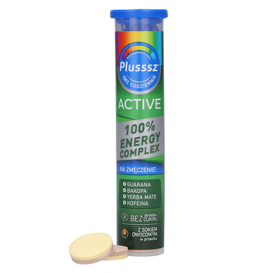 Plusssz Active 100% Energy Complex, 20 comprimate efervescente AMBALAJ CONTAMINAT