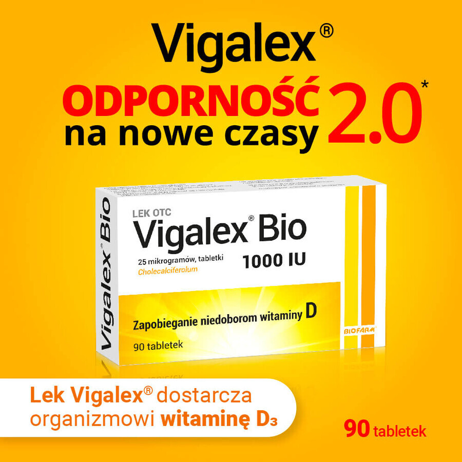 Vigalex Bio 1000 IU, 90 comprimés DATE COURTE