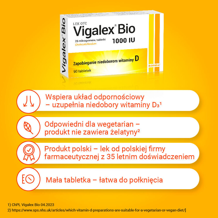 Vigalex Bio 1000 IU, 90 comprimés DATE COURTE