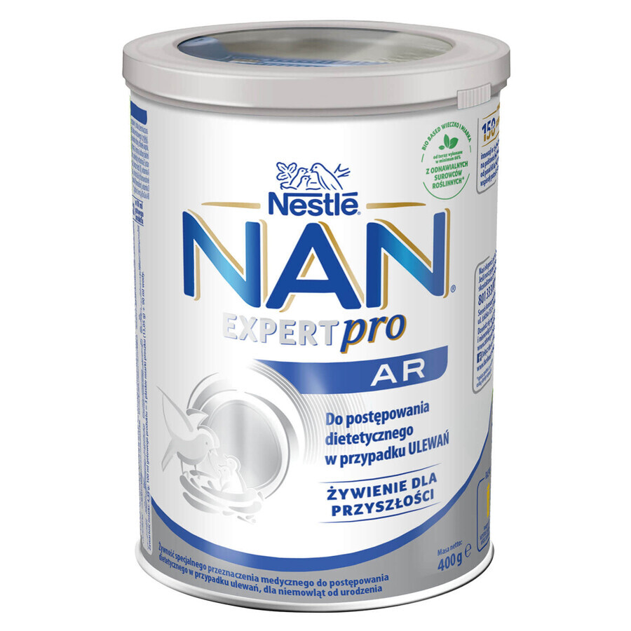 Nestlé NAN Expertpro AR, pour nourrissons ayant tendance à uriner, dès la naissance, 400 g SHORT DATE