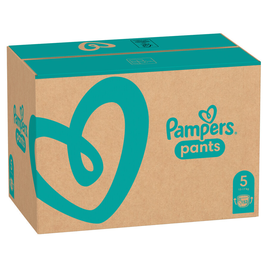 Pampers Pants, couches, Junior, taille 5, 12-17 kg, 152 pièces EMBALLAGE DEFECTUEUX