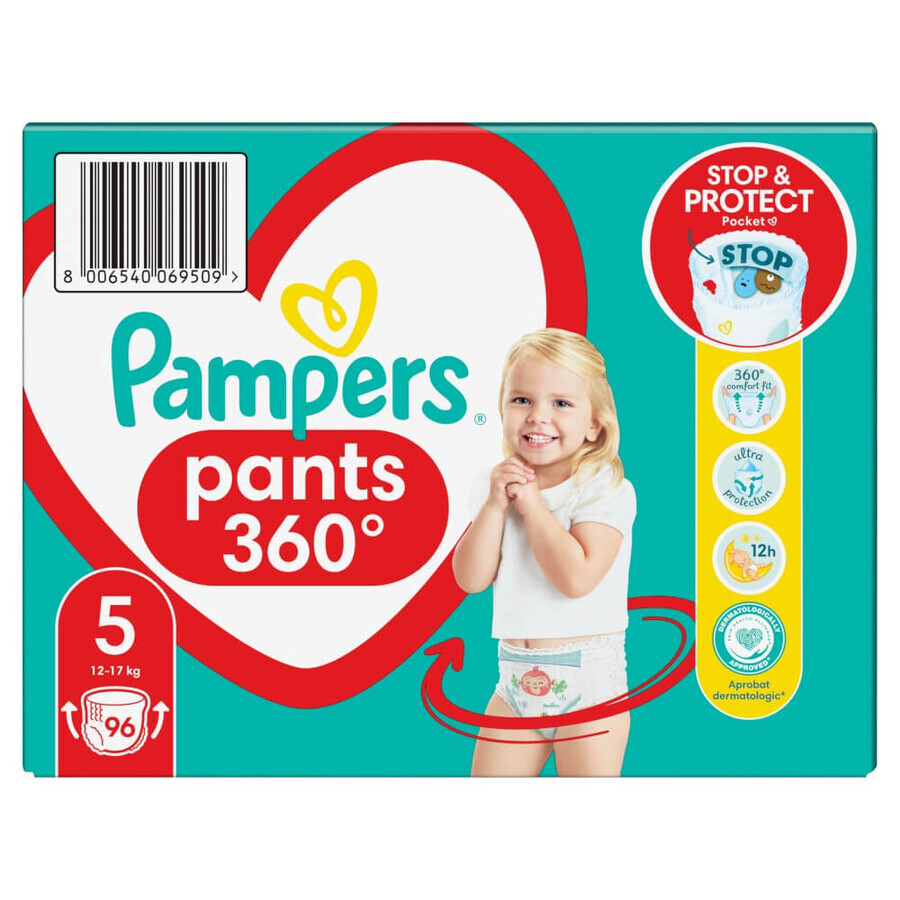 Pampers Pants, culottes-couches, taille 5, 12-17 kg, 96 pcs EMBALLAGE BRISÉ