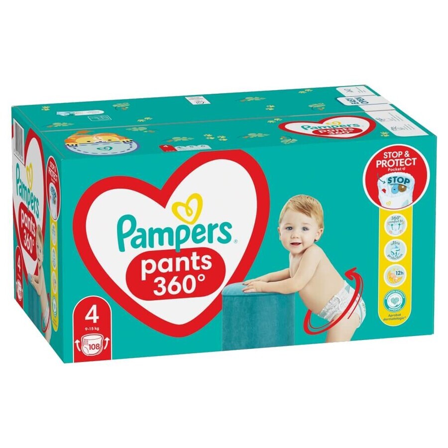 Pampers Pants, culottes-couches, taille 4, 9-15 kg, 108 pièces EMBALLAGE BRISÉ