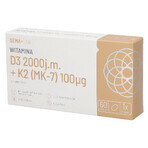 SEMA Lab Vitamina D3 2000 UI + K2 (MK-7) 100 µg, 60 capsule molli A BREVE DURATA