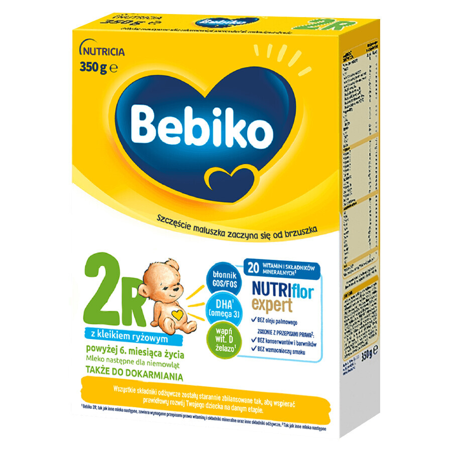 Bebiko 2R Nutriflor Expert, leche de continuación con gachas de arroz, más de 6 meses, 350 g DATE CORTO