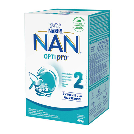 Nestle NAN Optipro 2, Lapte de continuare pentru sugari peste 6 luni, 650 g