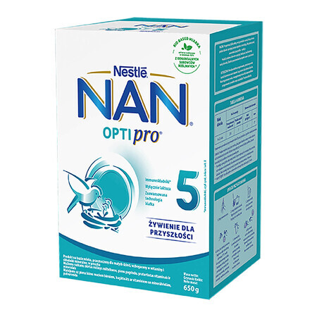 Nestle NAN Optipro 5, Junior flessenmelk voor kinderen vanaf 2,5 jaar, 650 g AFGESCHRAPT PAKKET