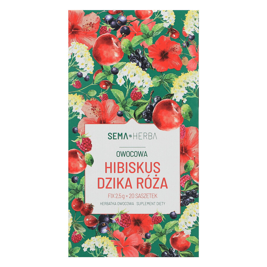 SEMA Herba Ibisco e rosa canina Fix, 2,5 g x 20 bustine SCORTA DATA