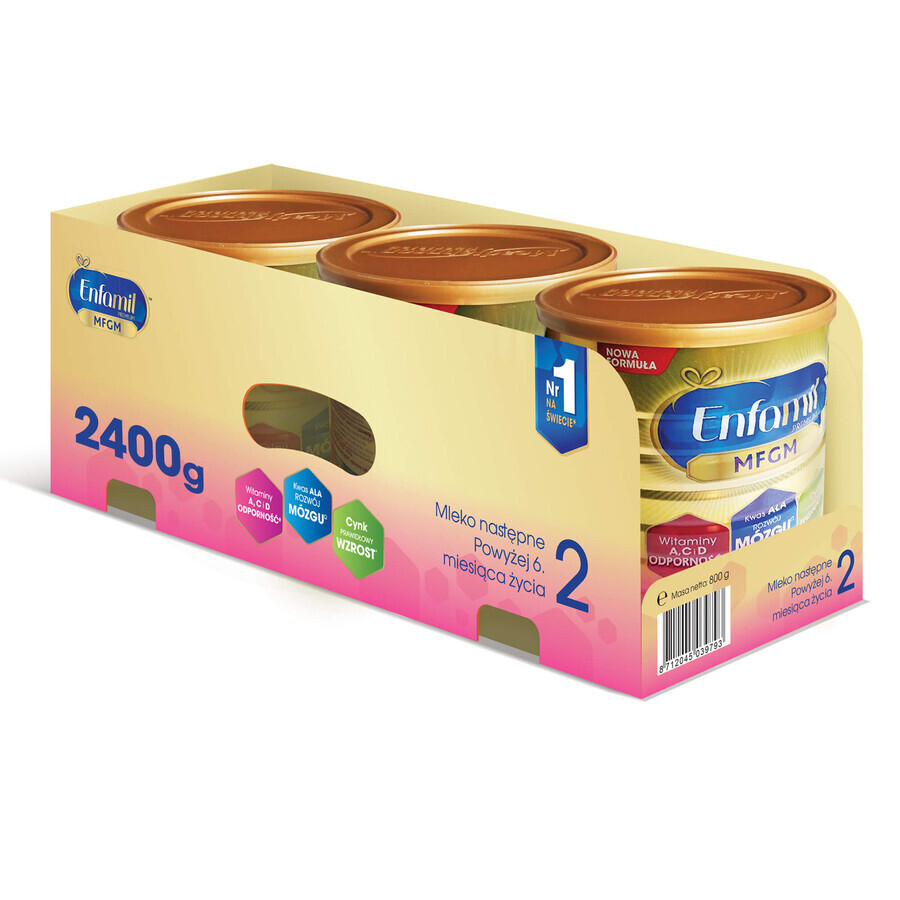 Enfamil Premium MFGM 2, lapte de continuare, peste 6 luni, 2400 g PACHET DEFECTAT