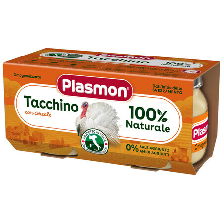 Plasmon Lunch, kalkoen, na 4 maanden, 2 x 80 g GEDECORISEERDE VERPAKKING