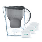 Set Brita Marella, carafe filtrante, graphite, 2,4 l + filtres, 3 pièces EMBALLAGE DEFECTUEUX