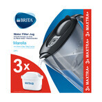 Set Brita Marella, carafe filtrante, graphite, 2,4 l + filtres, 3 pièces EMBALLAGE DEFECTUEUX