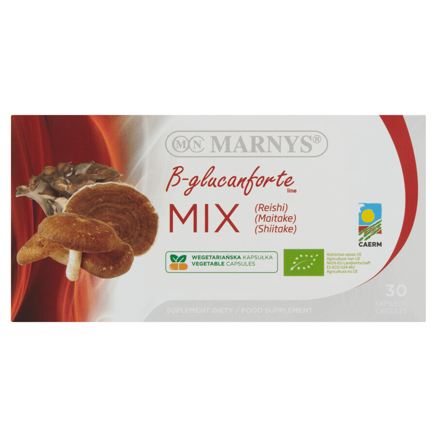 Marnys Beta-Glucanforte Mix Reishi Maitake Shiitake, 30 gélules SHORT DATE