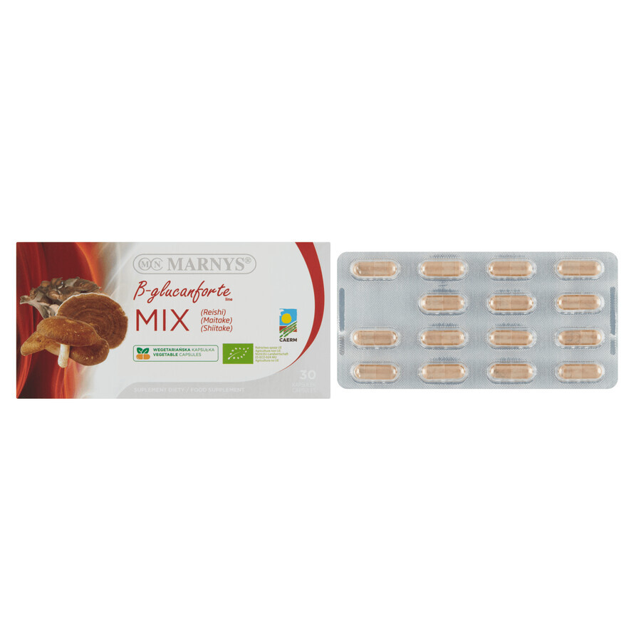 Marnys Beta-Glucanforte Mix Reishi Maitake Shiitake, 30 gélules SHORT DATE