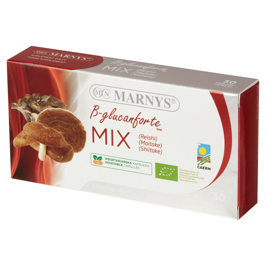 Marnys Beta-Glucanforte Mix Reishi Maitake Shiitake, 30 gélules SHORT DATE