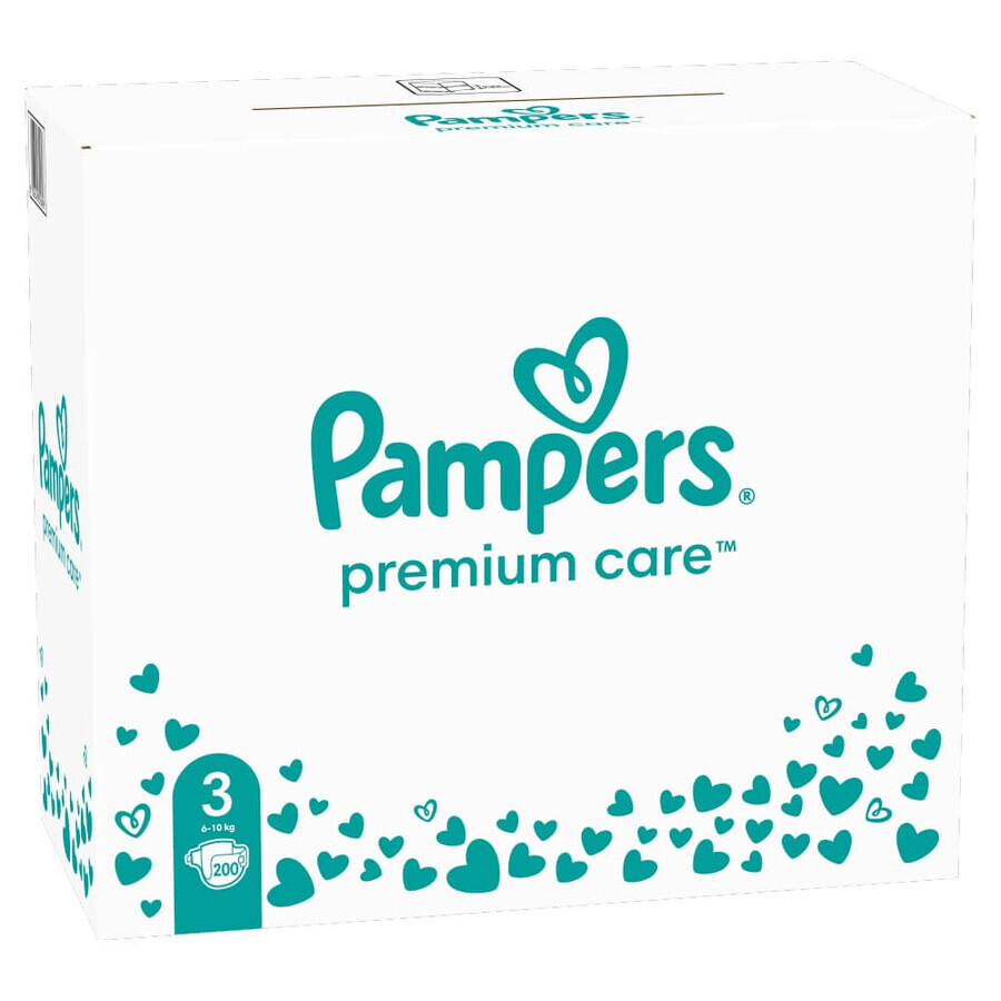 Pampers Premium Care, couches taille 3, 6-10 kg, 200 PAQUETS DÉFAILLÉS