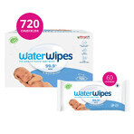 WaterWipes Bio, șervețele umede, pe bază de apă, de la naștere, 12 x 60 bucăți AMBALAJ DEFECTAT