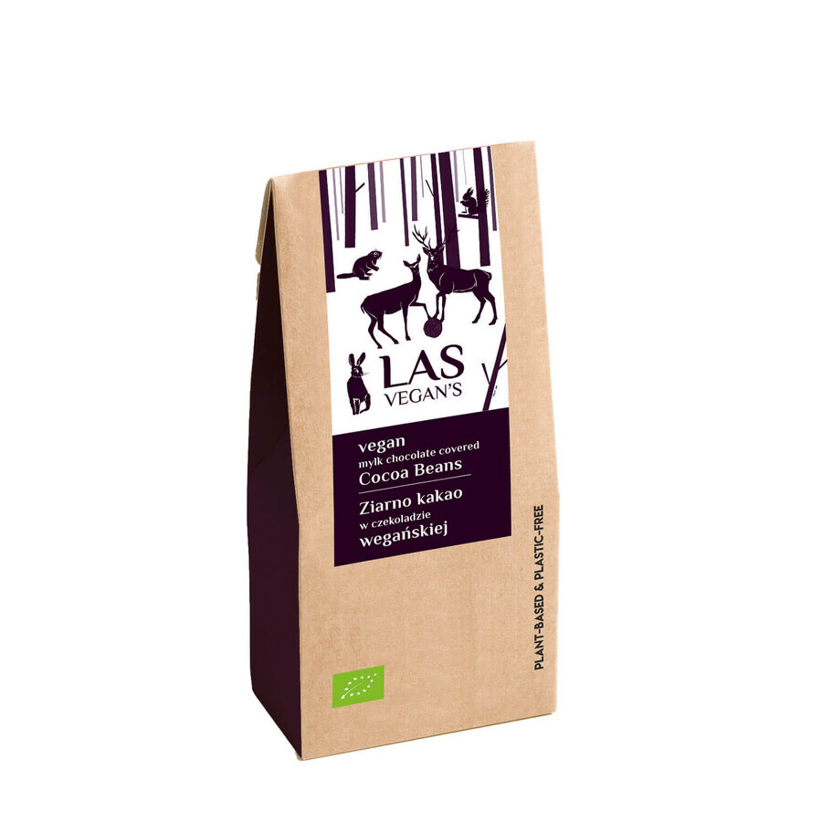 Fèves de cacao enrobées de chocolat Las Vegan's Vegan, 80 g SHORT DATE